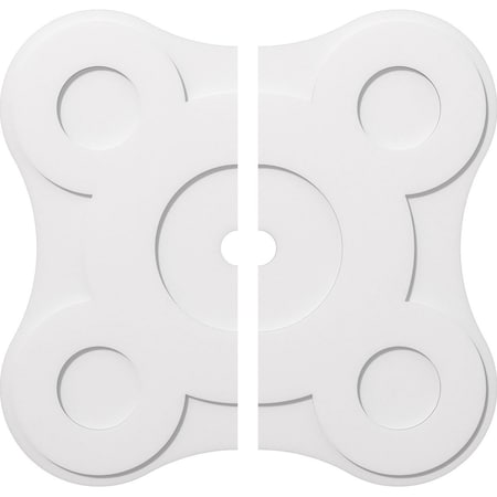 Ekena Millwork Luna Architectural Grade PVC Contemporary Ceiling Medallion, Two Piece, 40"OD x 3"ID x 14"C x 1"P CMP40LA2-03000